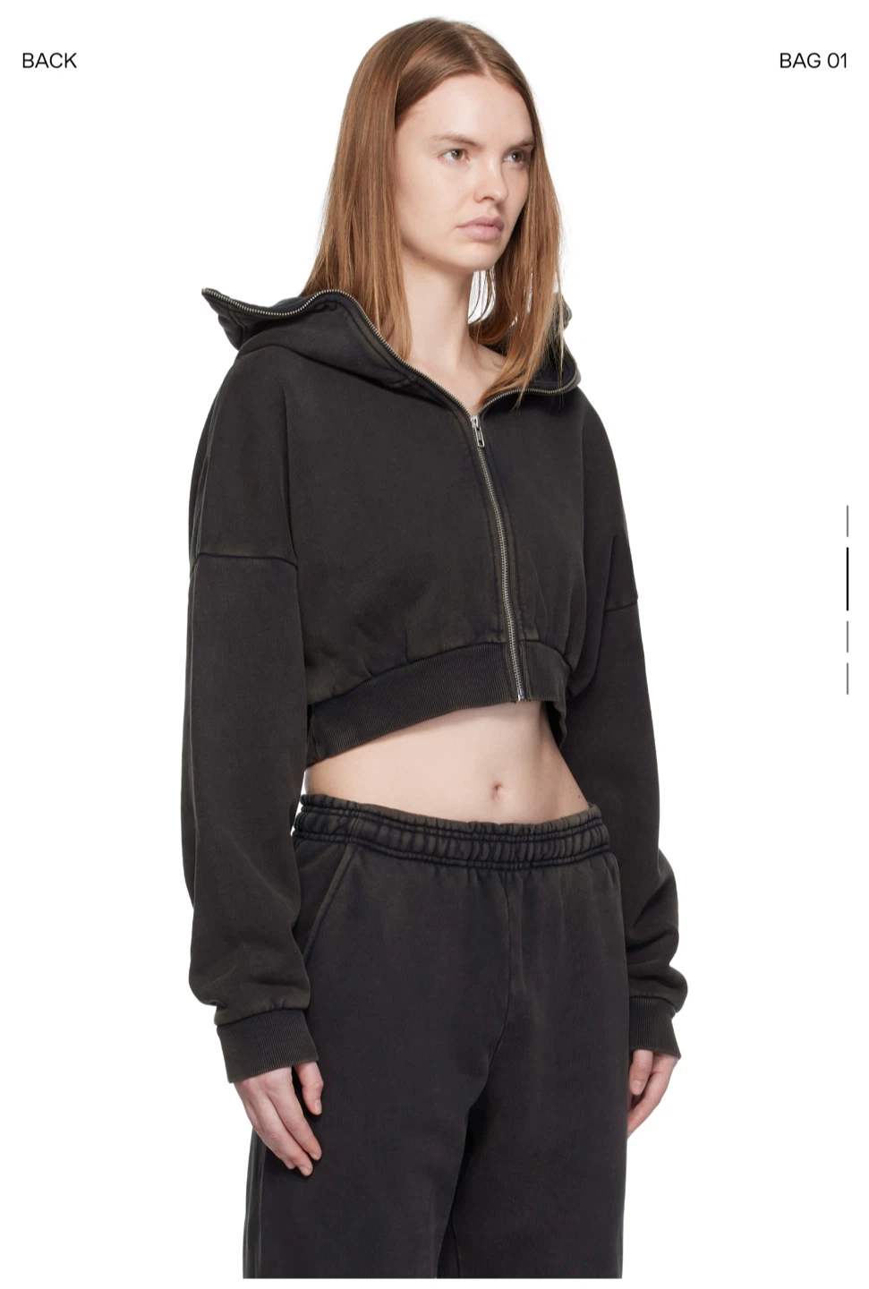 Entire Studios black cropped full zip hoodie- XL - photo 2