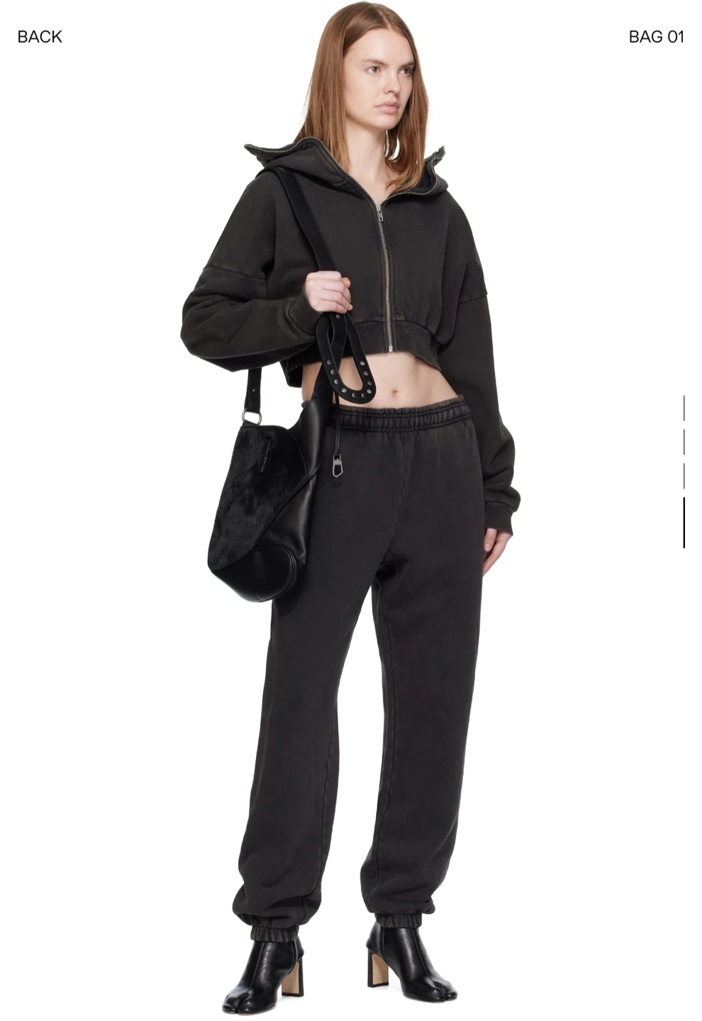 Entire Studios black cropped full zip hoodie- XL - photo 4