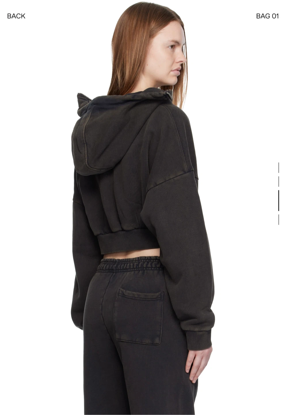 Entire Studios black cropped full zip hoodie- XL - photo 3
