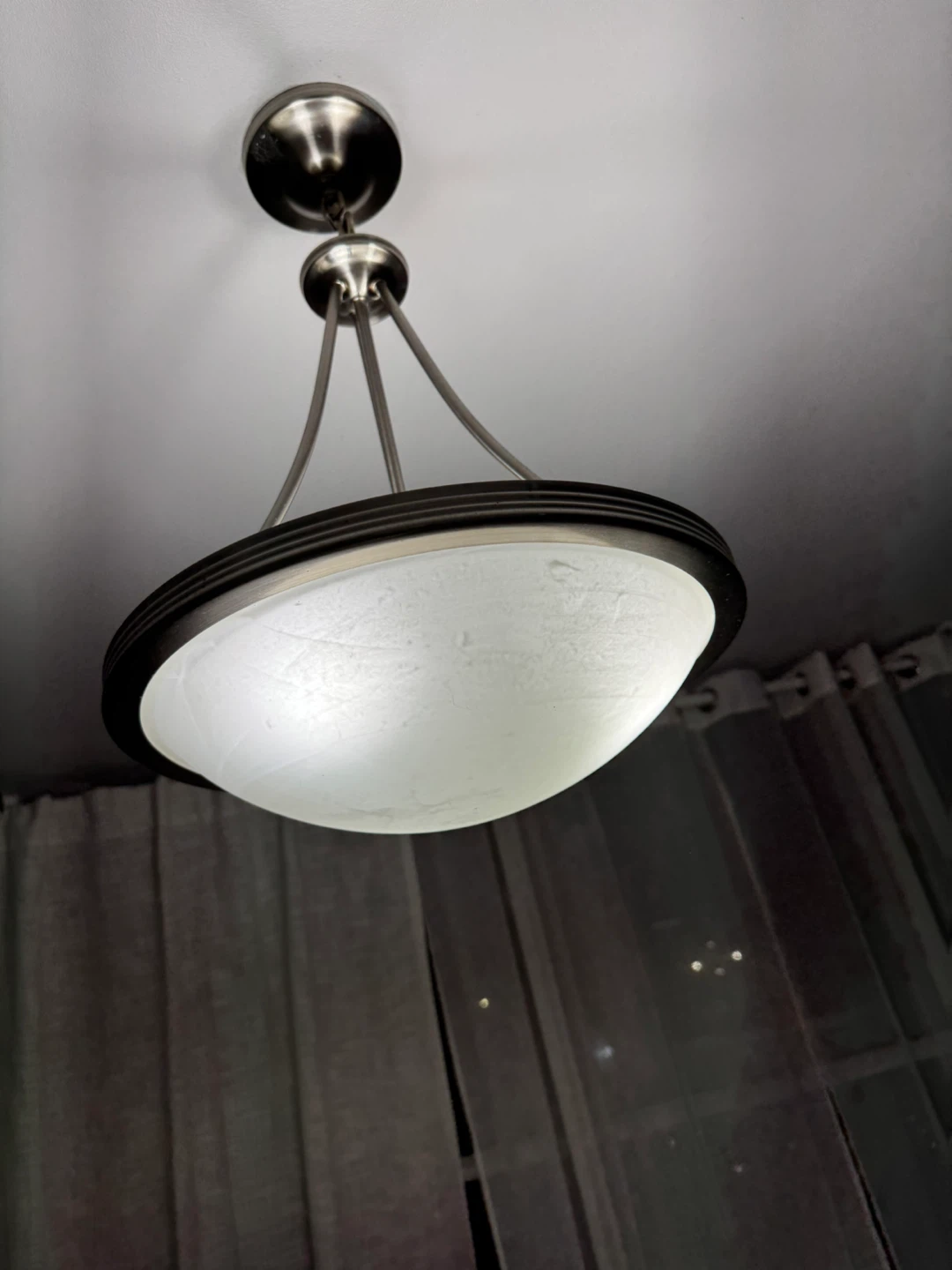 Satin Nickel Drum Pendant Light Fixture
