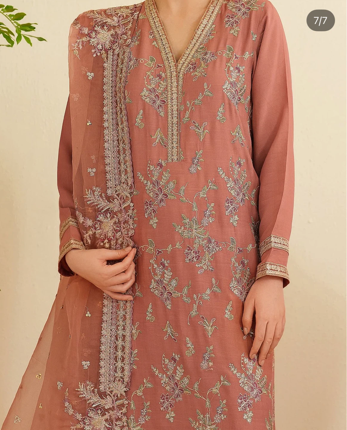 Garnet Embroidered Kurta Shalwar Suit