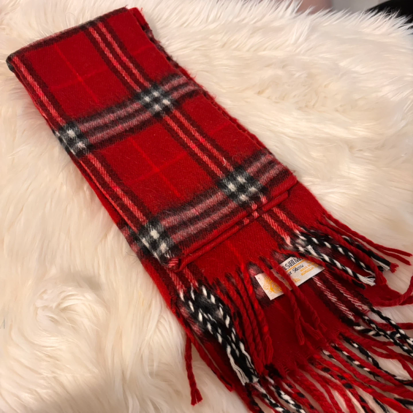 Regal Rossi 100% Cashmere Plaid Scarf