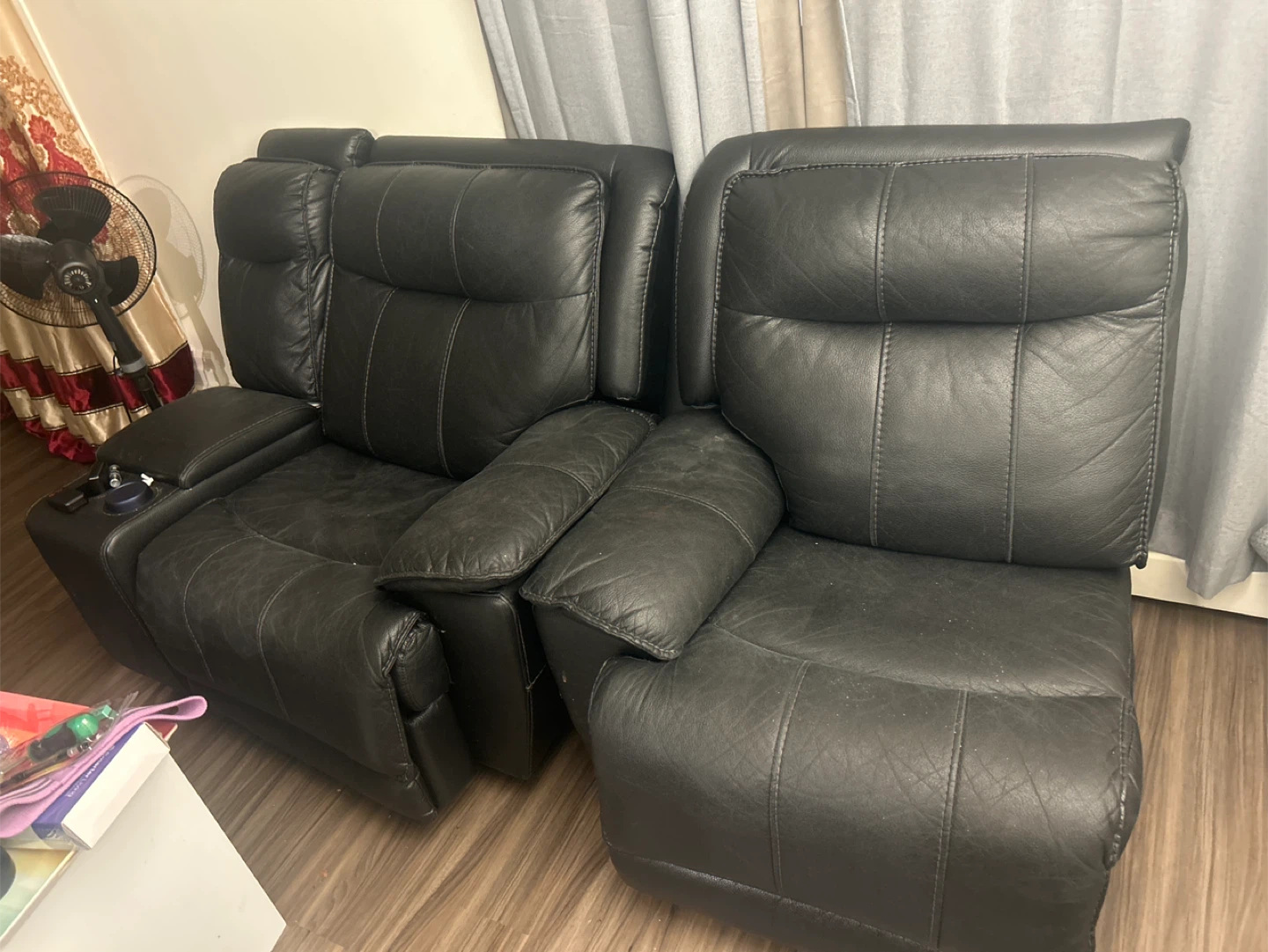 Black Leather Recliner Loveseat