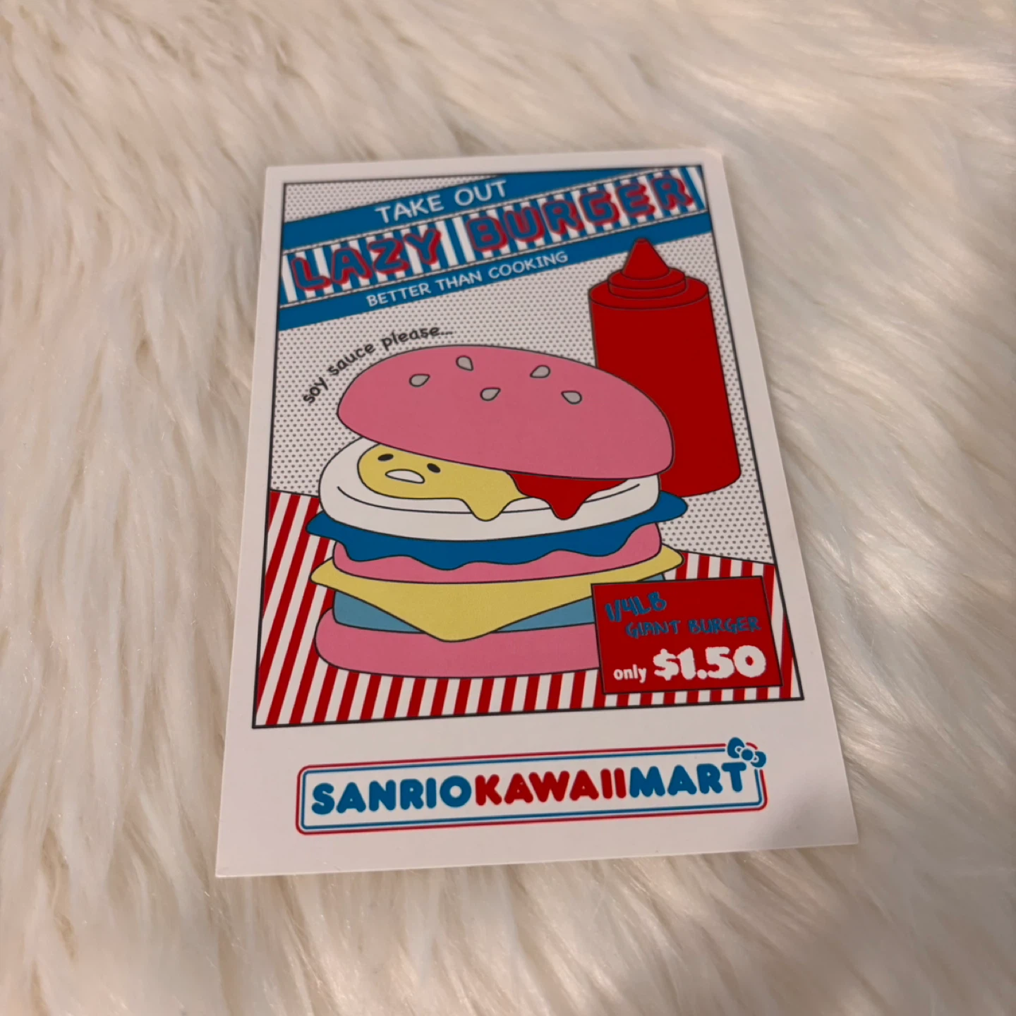 Sanrio Kawaii Mart Lazy Burger & Lottery Postcards - photo 4