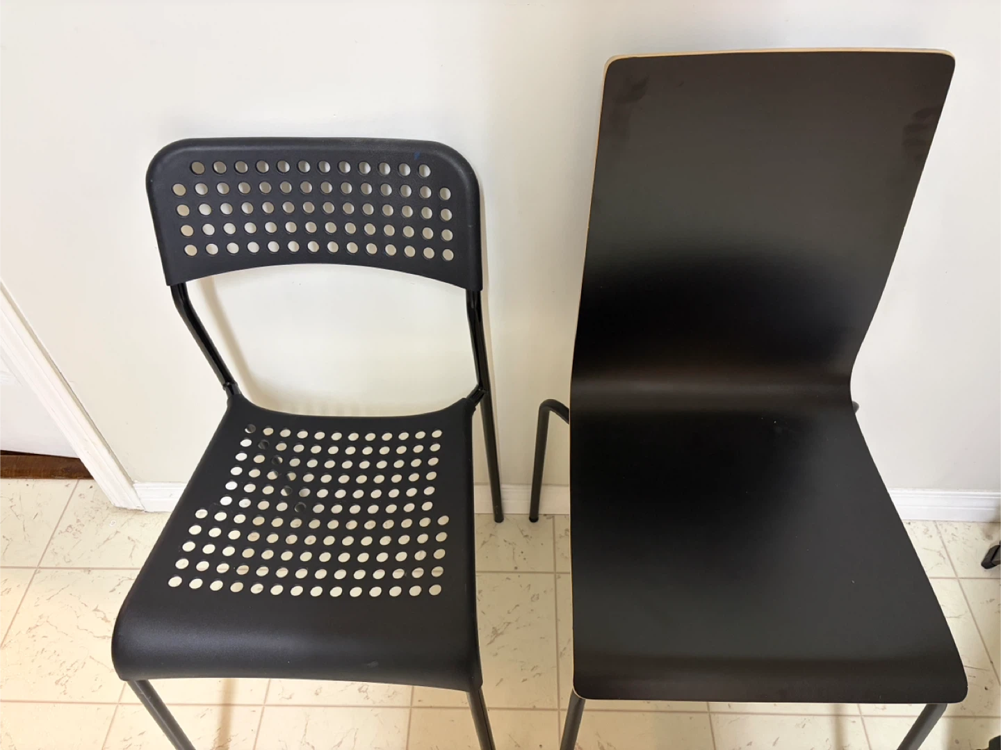 2 Ikea black chairs