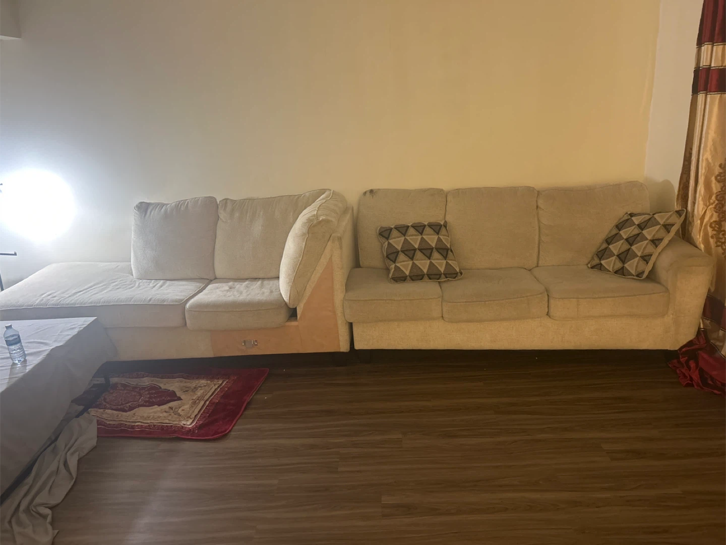 Beige Sectional Sofa with Chaise - photo 3