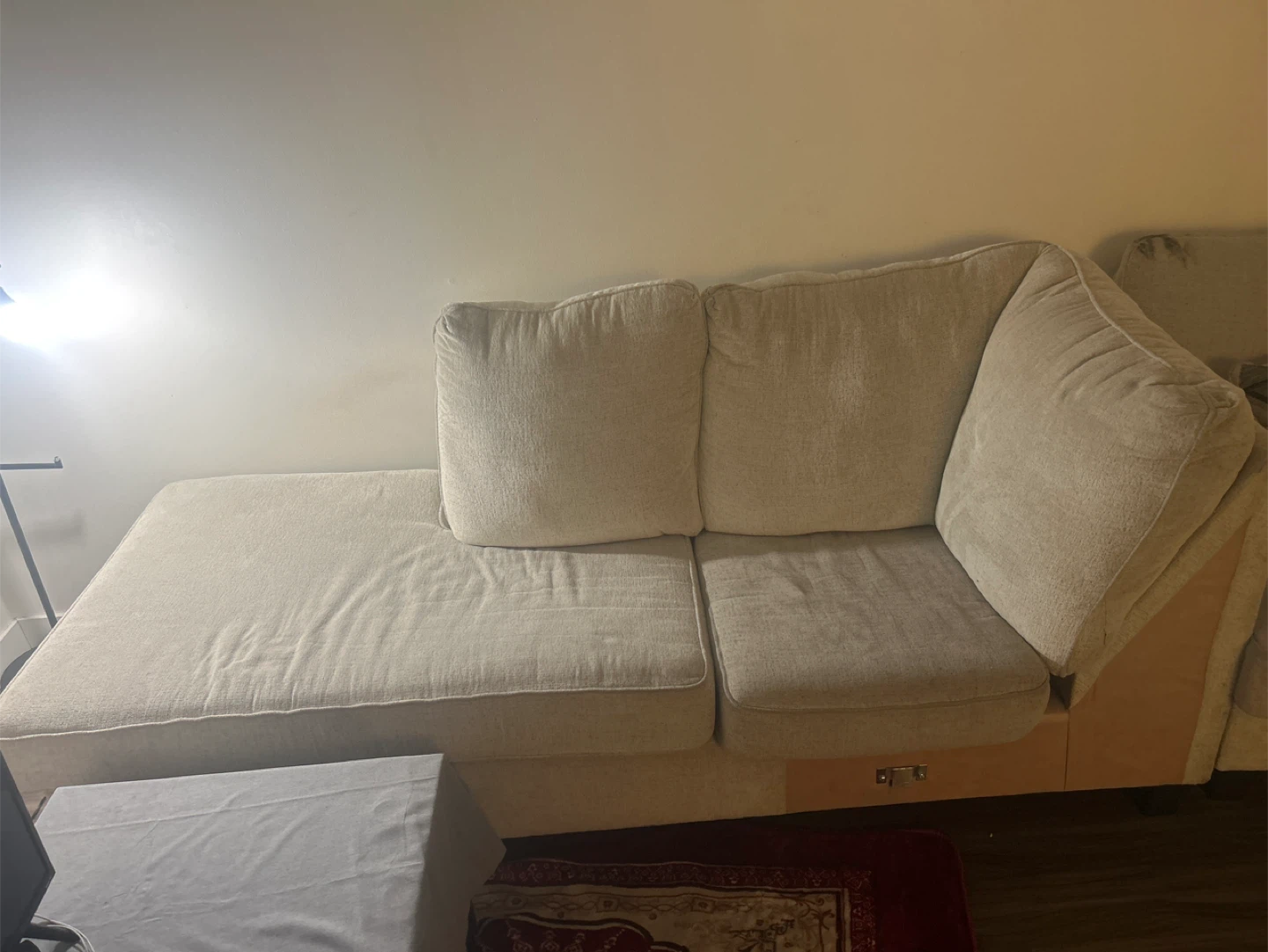 Beige Sectional Sofa with Chaise - photo 2