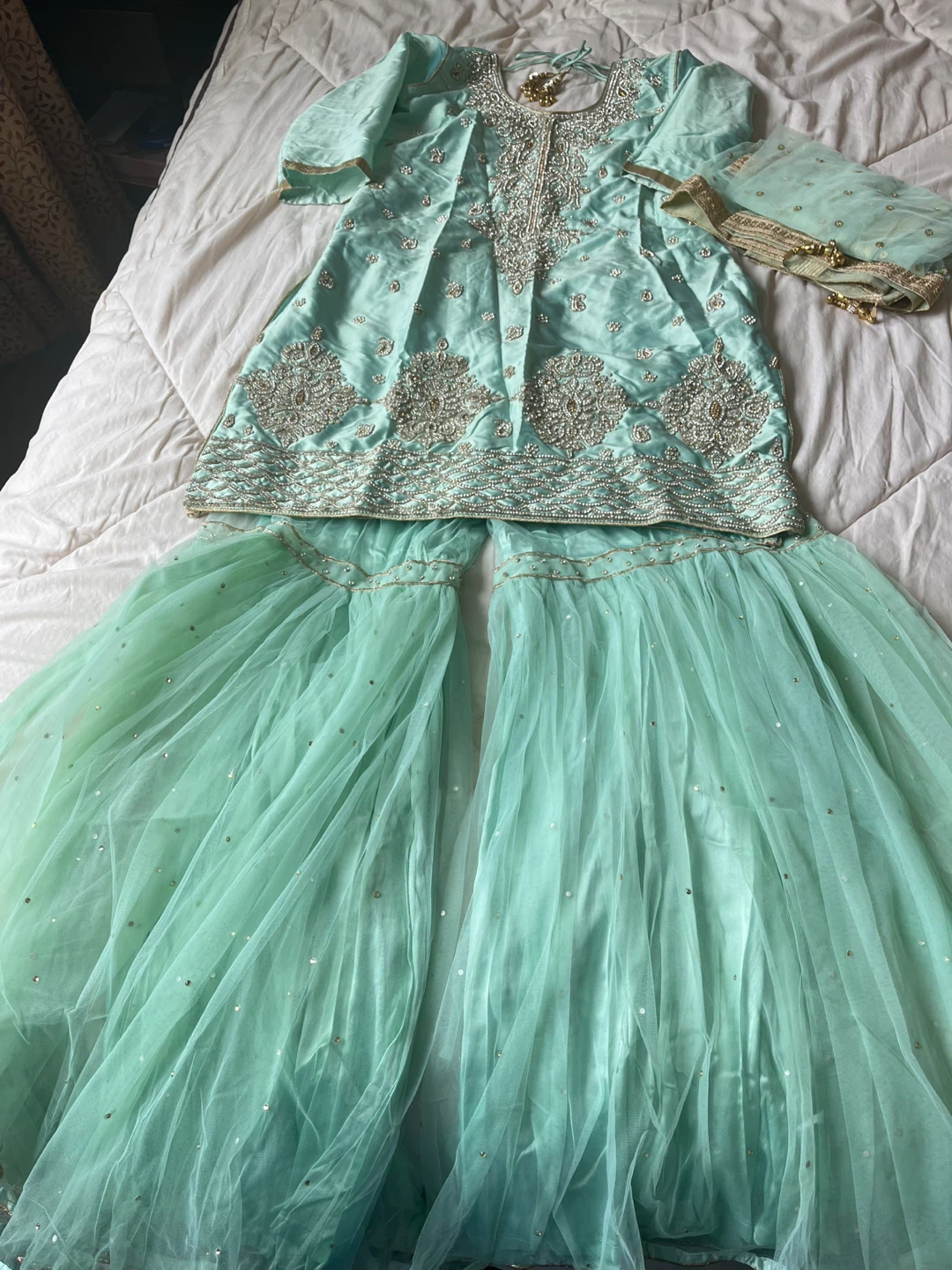 Embellished Pakistani Dress with Dupatta - photo 2