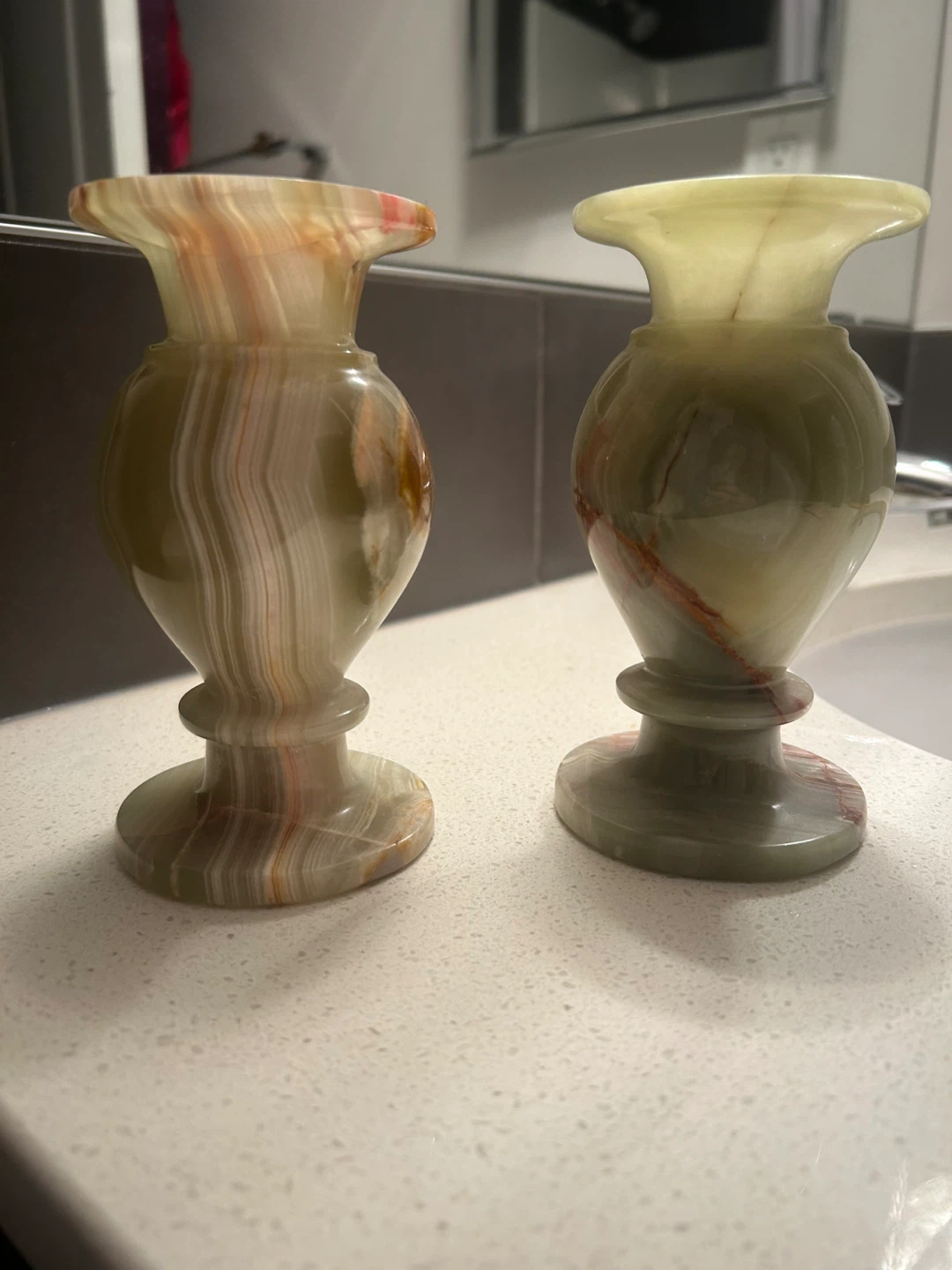 Set of two Onyx Vases