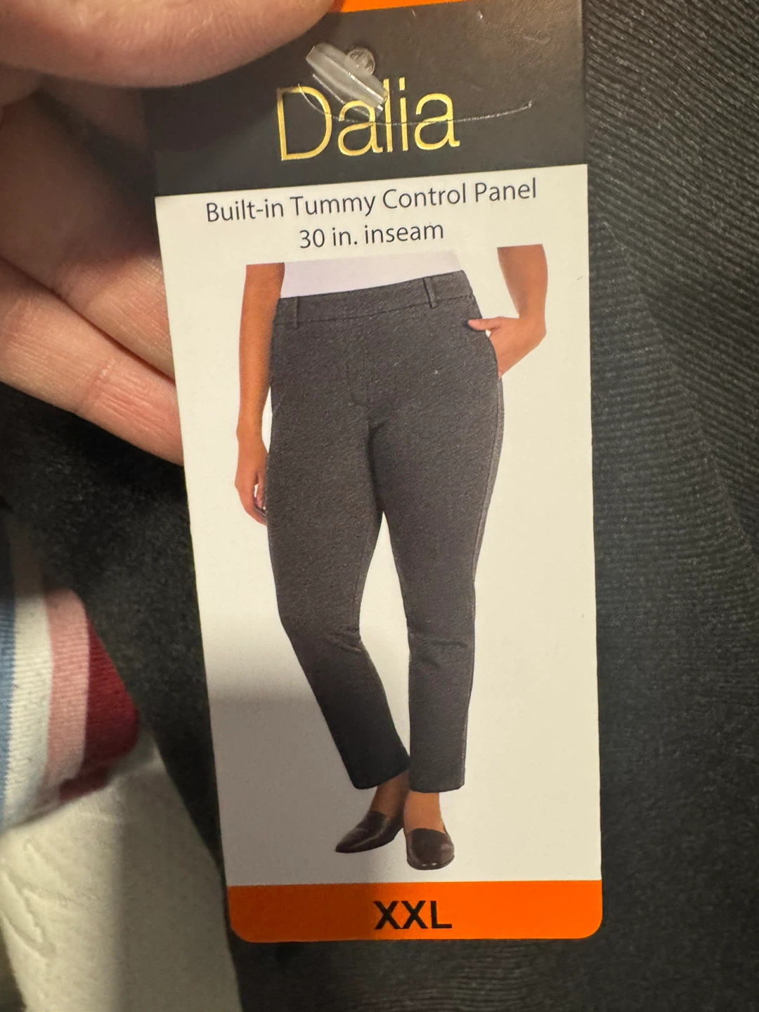Dalia Women's Built-in Tummy Control Pants XXL Gray 30" Inseam
