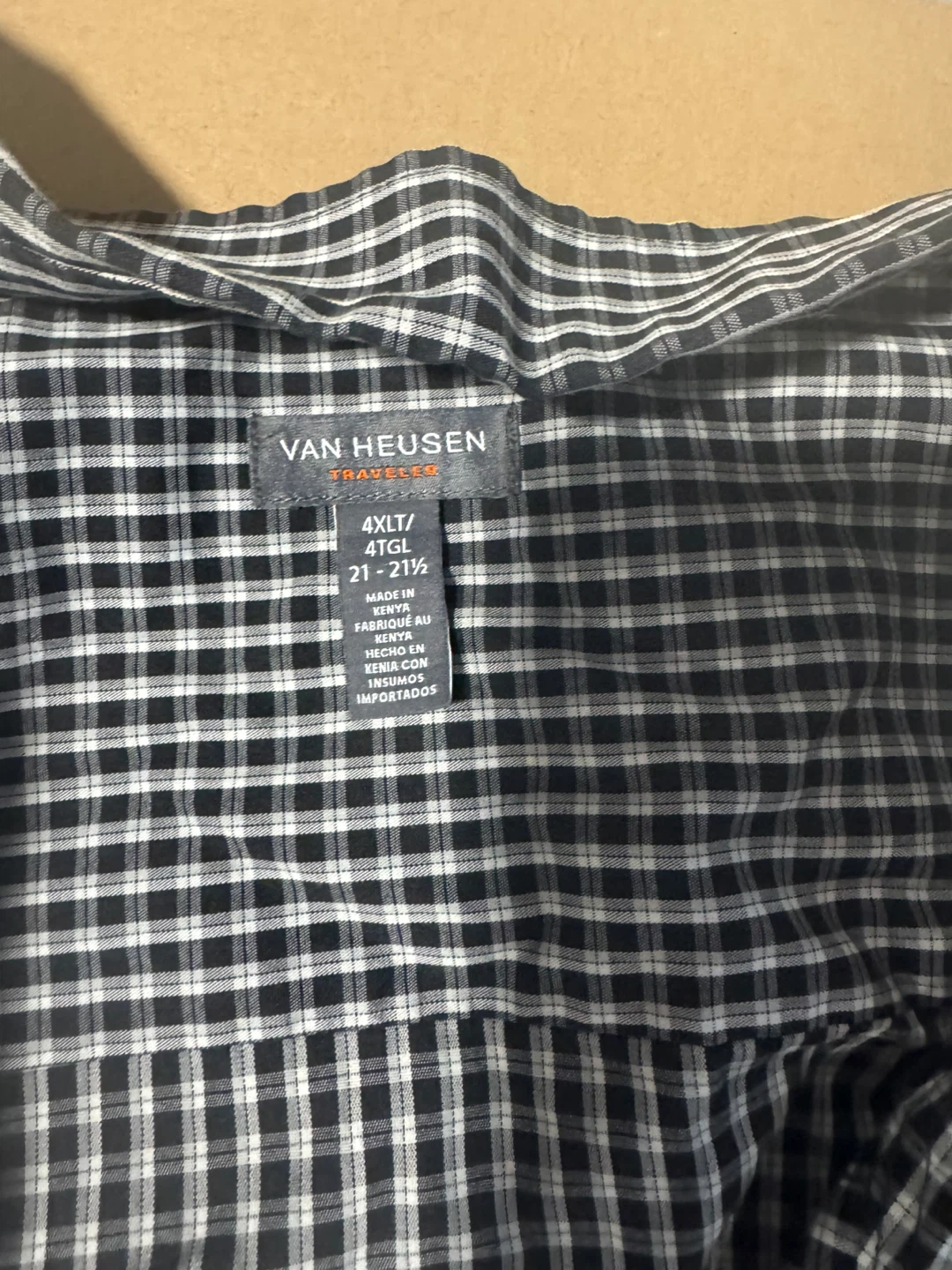 Van Heusen Travelers Gingham Button-Up Shirt 4XL Tall - photo 2