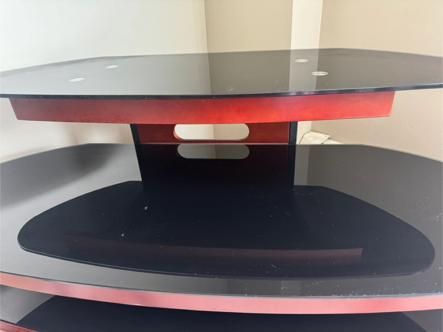 3-Tier TV Stand with Glass Shelves - photo 3