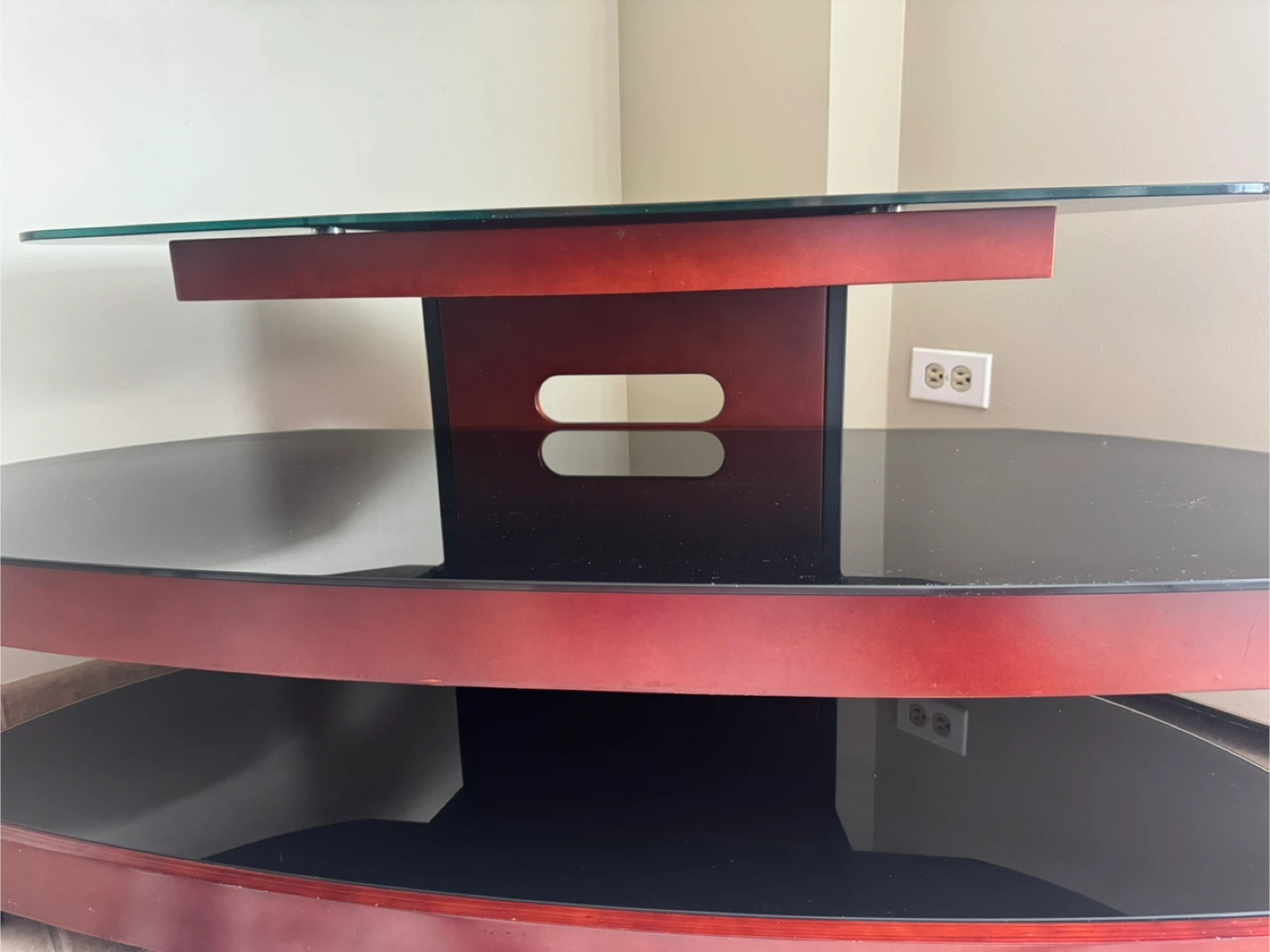 3-Tier TV Stand with Glass Shelves