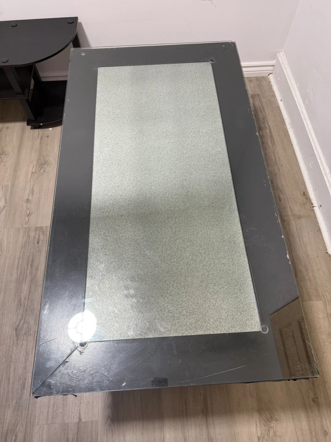 Modern Glass Coffee Table with Metal Accents - photo 3