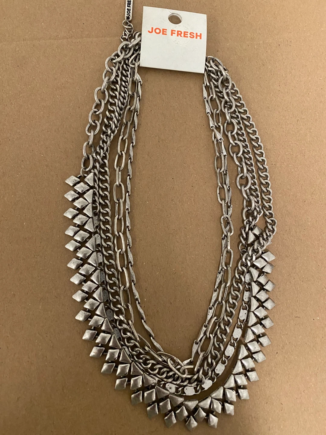 NewJoe Fresh Silver Tone Multi Strand Heavy Necklace