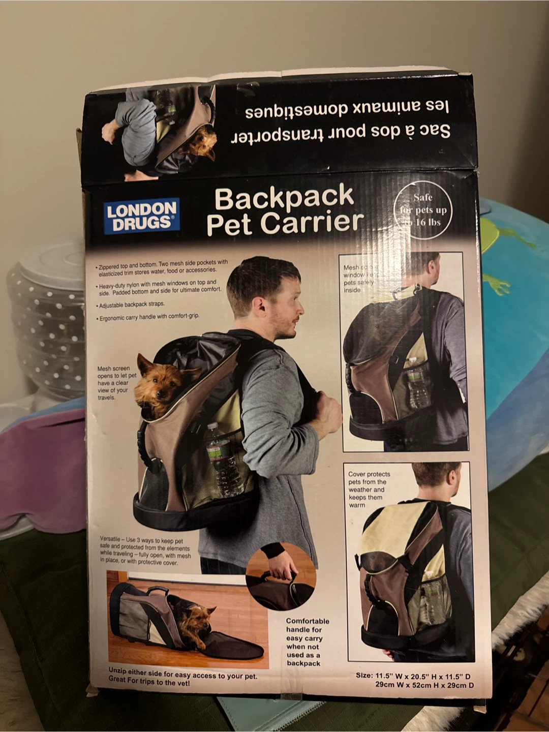 London Drugs Backpack Pet Carrier