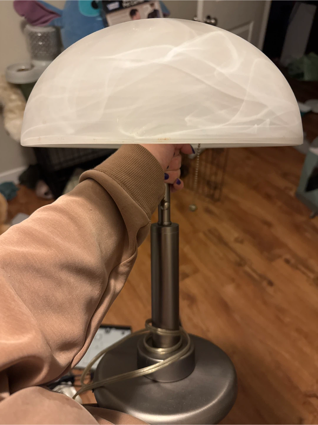 Banker's Lamp with Swirl Glass Shade