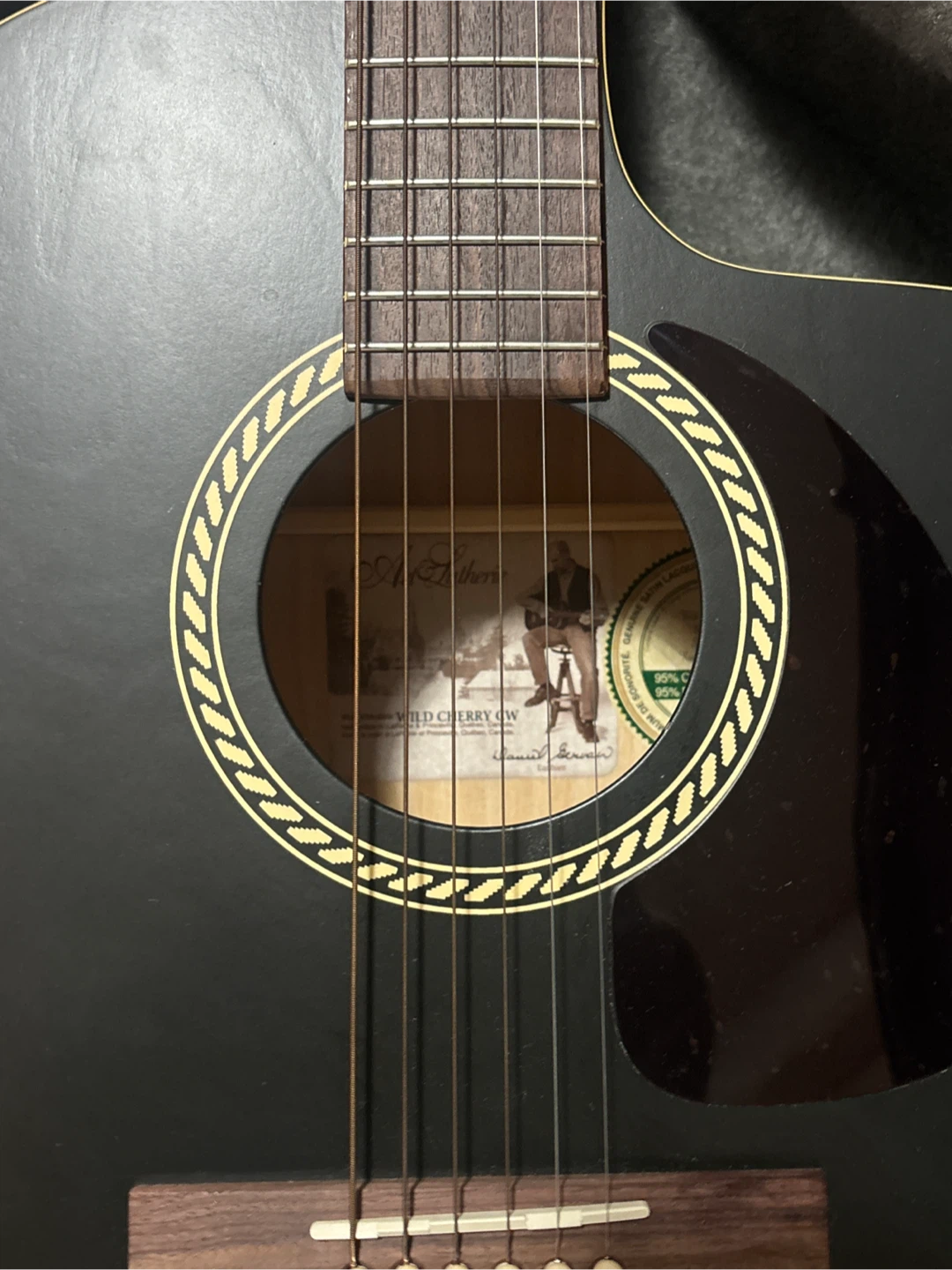 Art & Lutherie "Wild Cherry CW" Acoustic Guitar - Black - photo 3