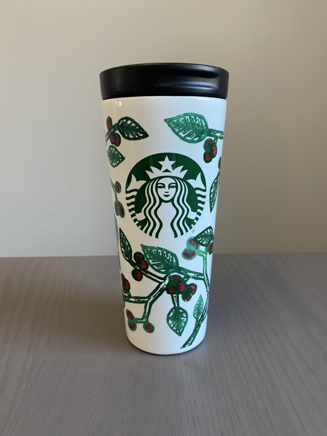 Starbucks 2016 HOLLY BERRY Christmas Travel Mug Tumbler 16 oz