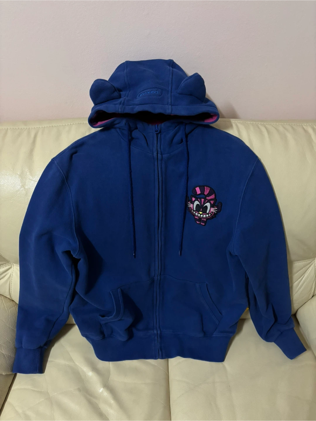 Pancoat Blue Zip-Up Hoodie with Character Patch - photo 3