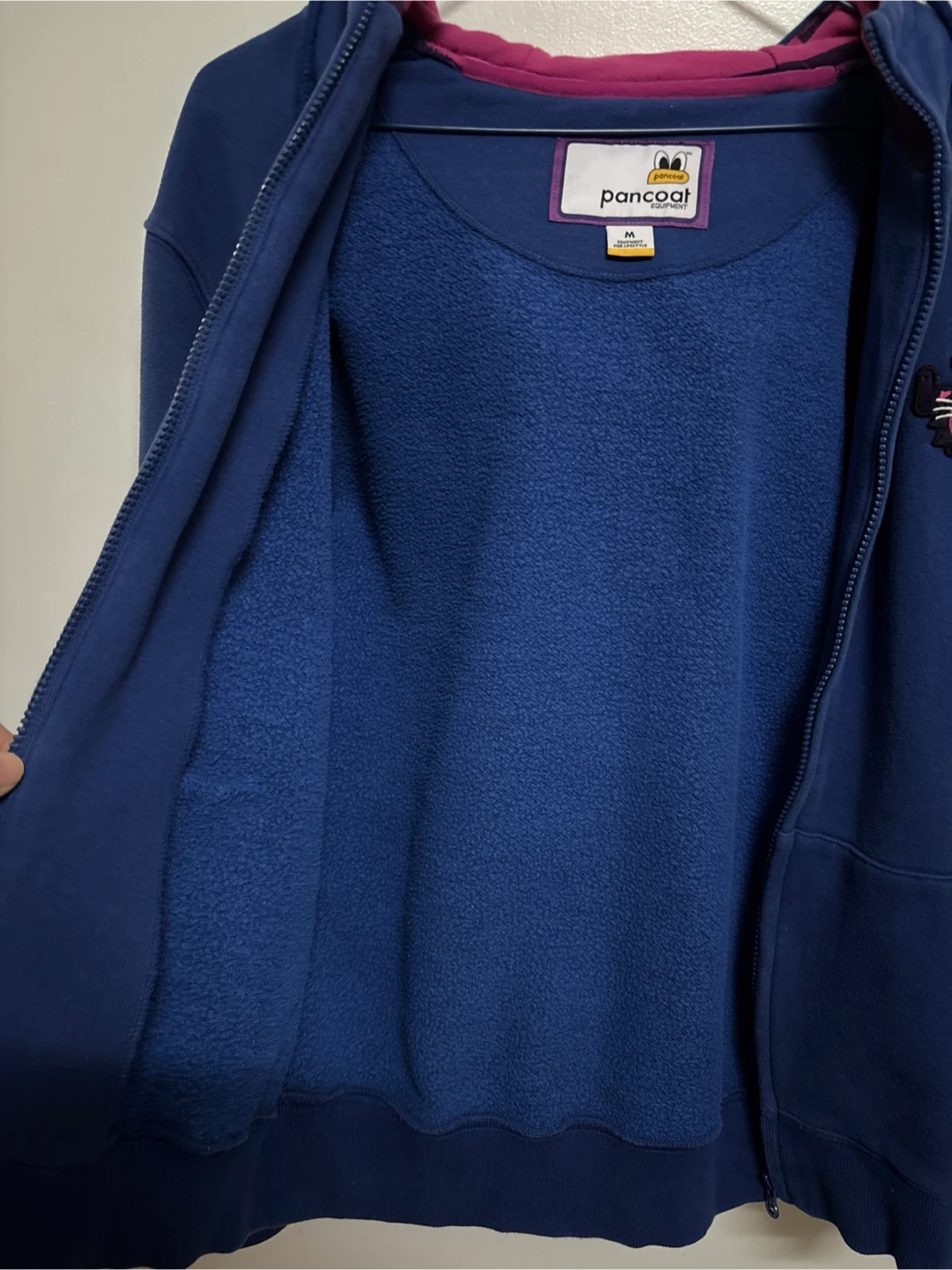 Pancoat Blue Zip-Up Hoodie with Character Patch - photo 4