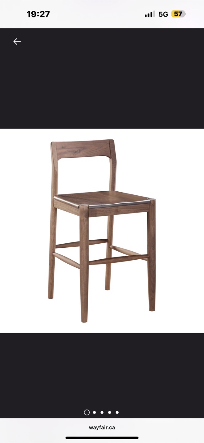 BNIB - 1 piece Mid century Walnut Counter stool