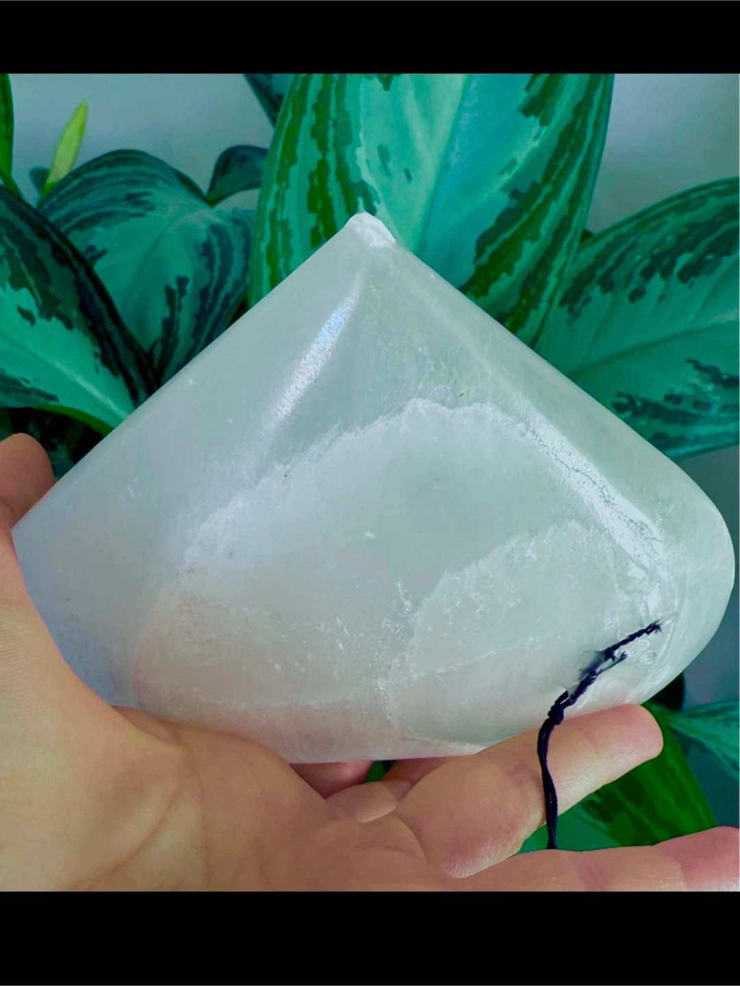 Large Moroccan Selenite Crystal Hand-Carved Heart - photo 4