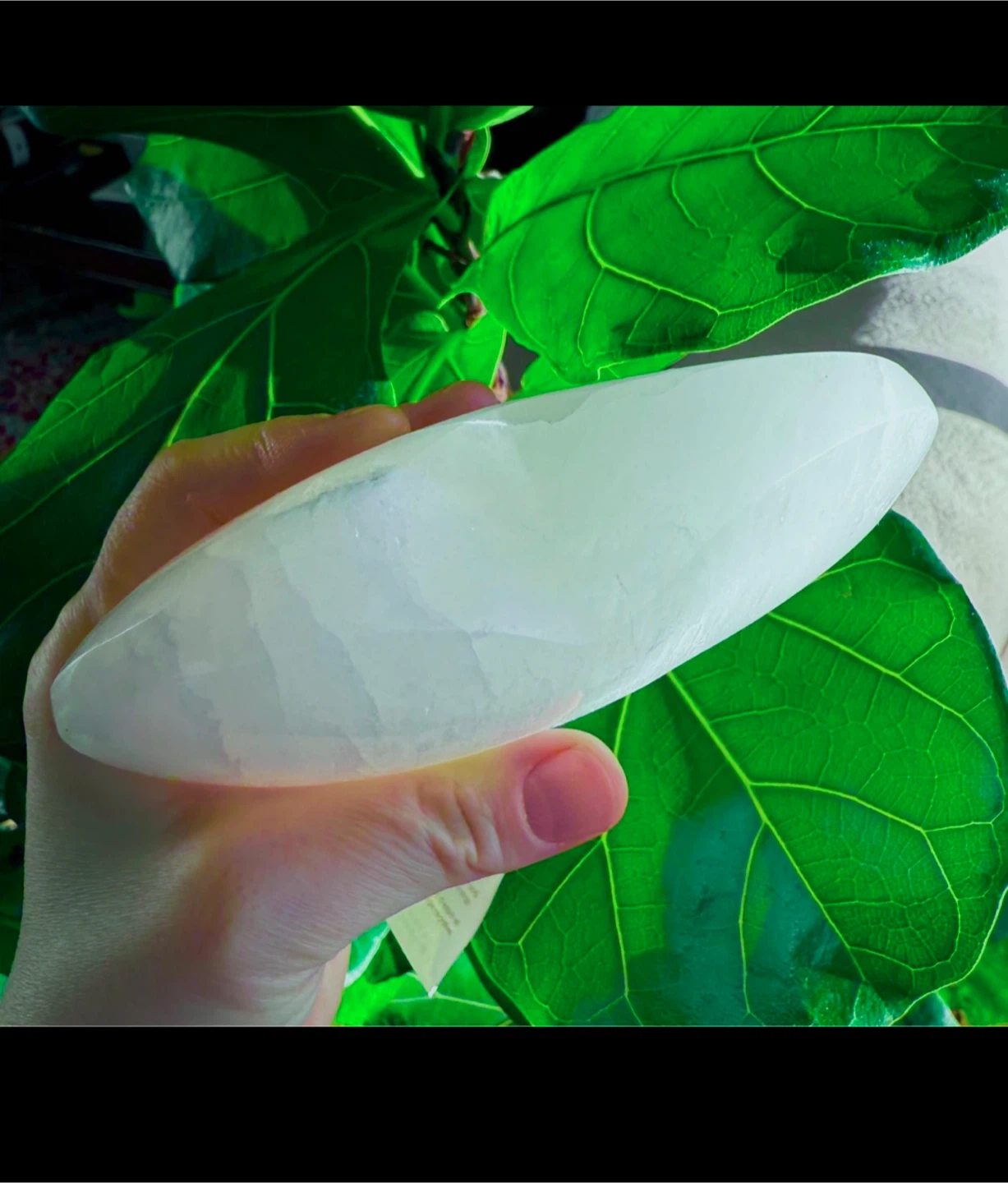 Large Moroccan Selenite Crystal Hand-Carved Heart - photo 5