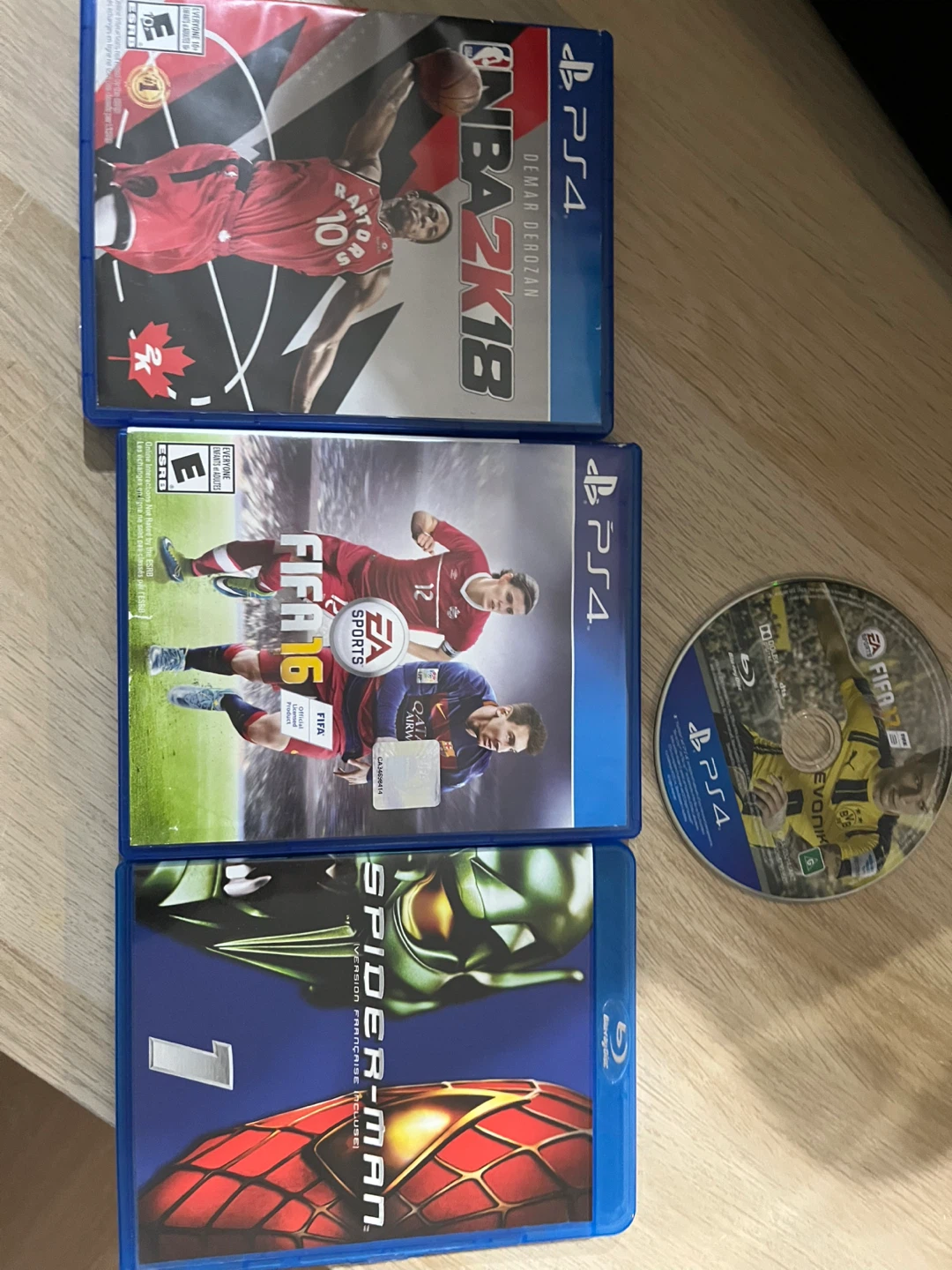 PS4 Video Games Bundle: NBA 2K18, FIFA 16, Spider-Man