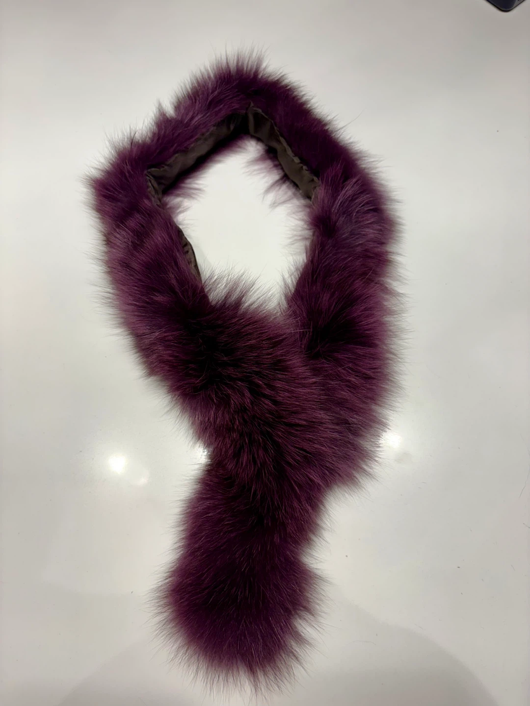 Purple Rabbit Fur Scarf with Buckle - photo 2