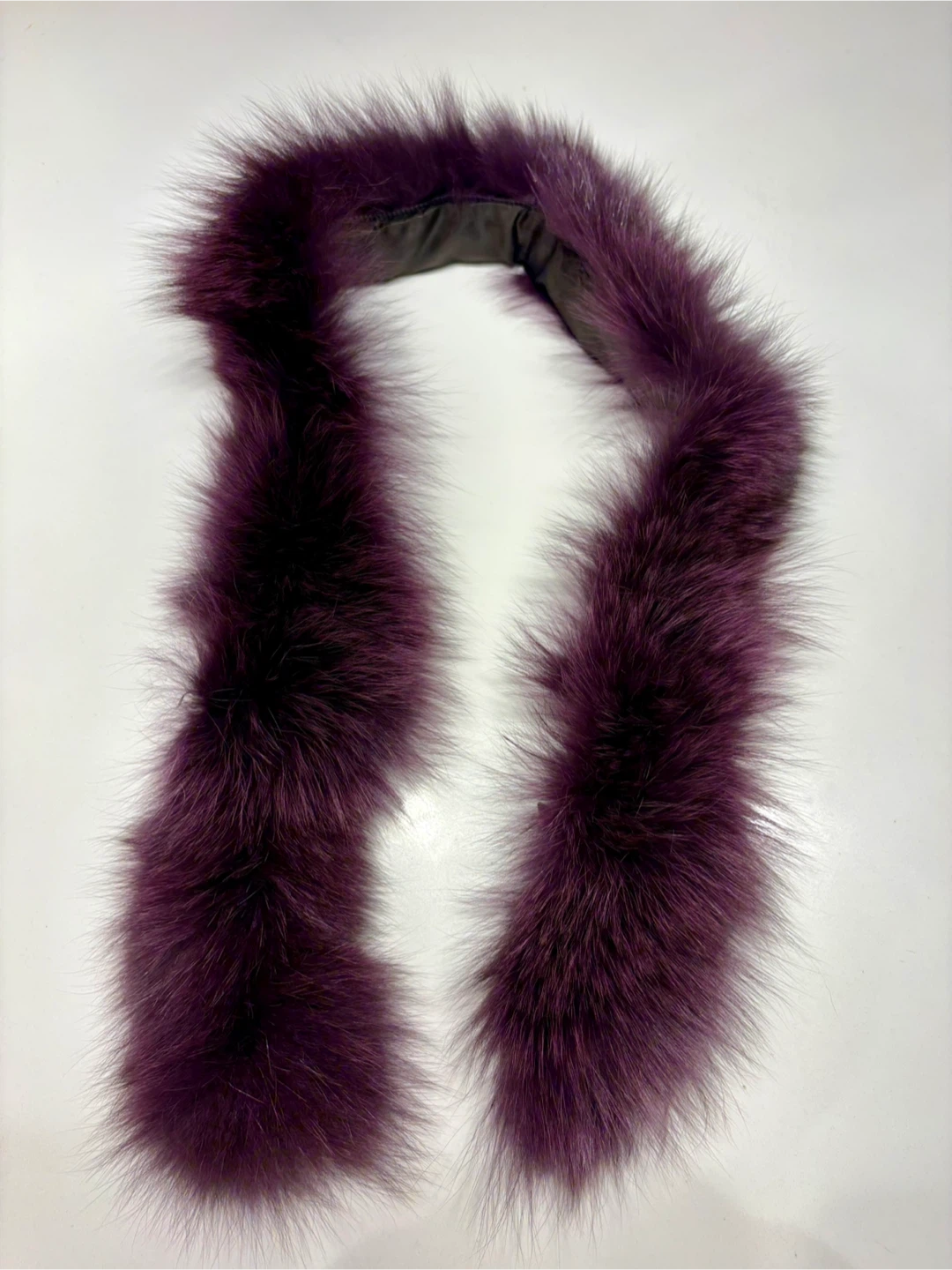 Purple Rabbit Fur Scarf with Buckle