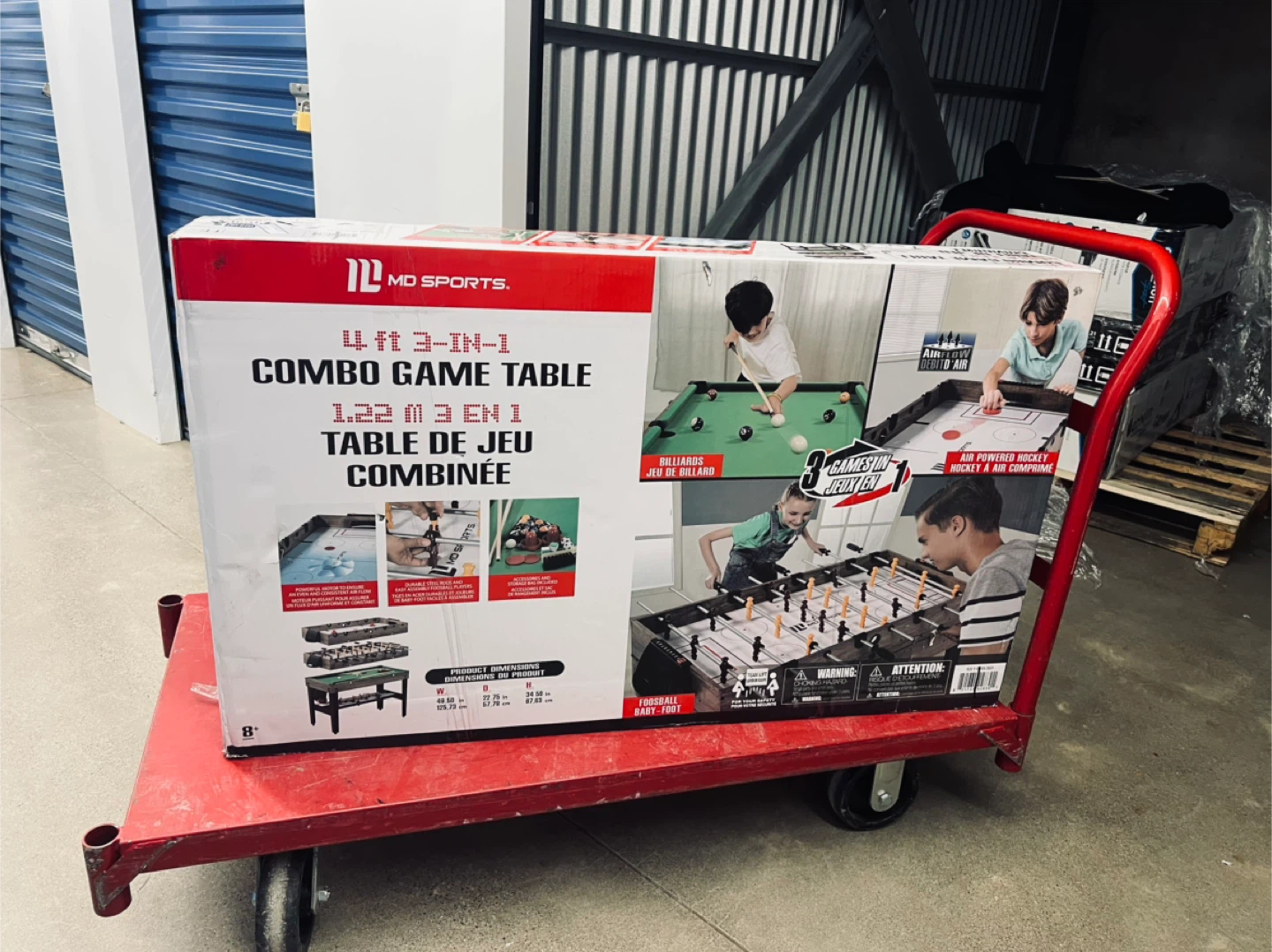 MD Sports 4ft 3-in-1 Combo Game Table