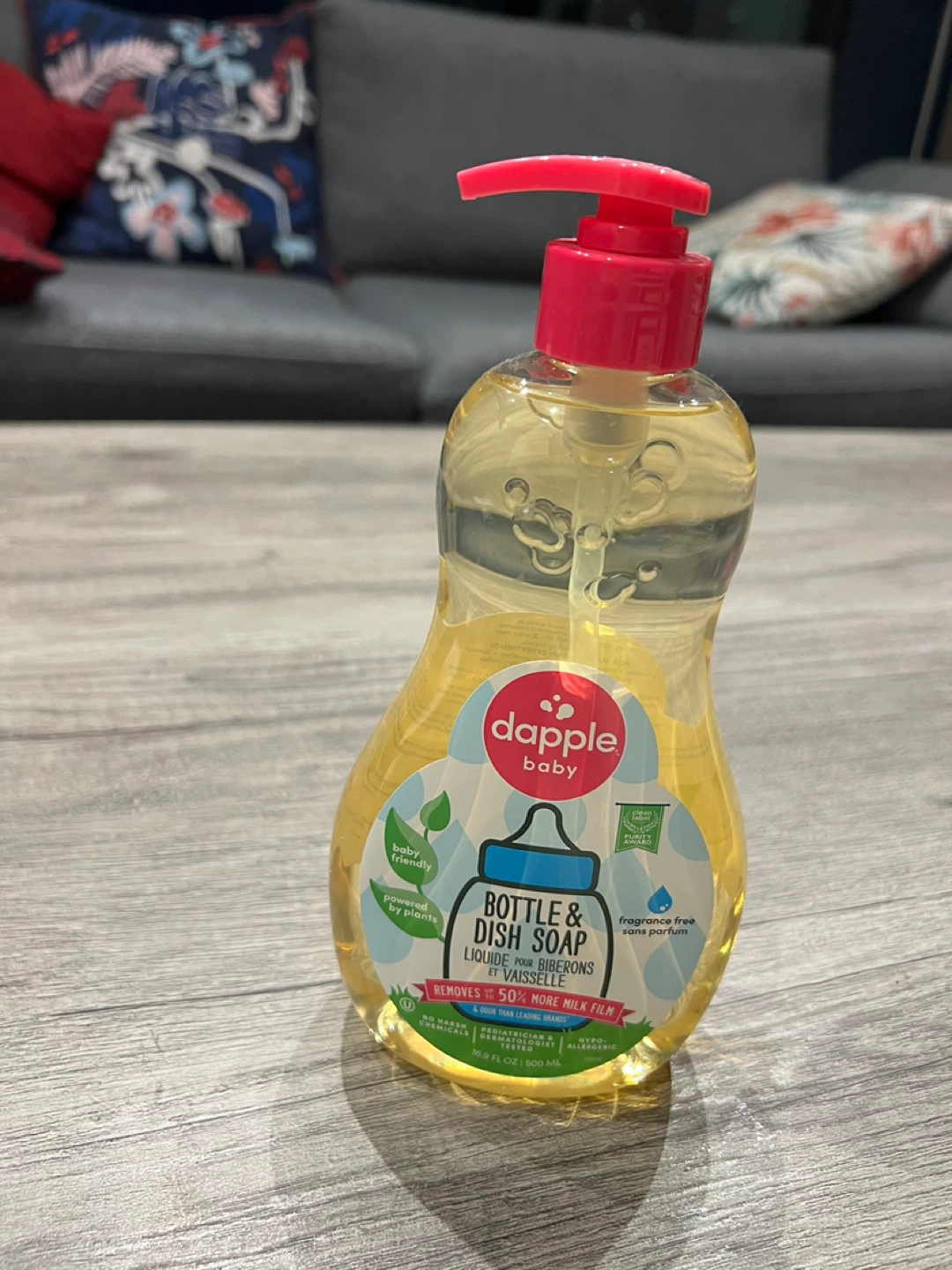Dapple Baby Bottle & Dish Soap, Fragrance Free, 16.9 oz