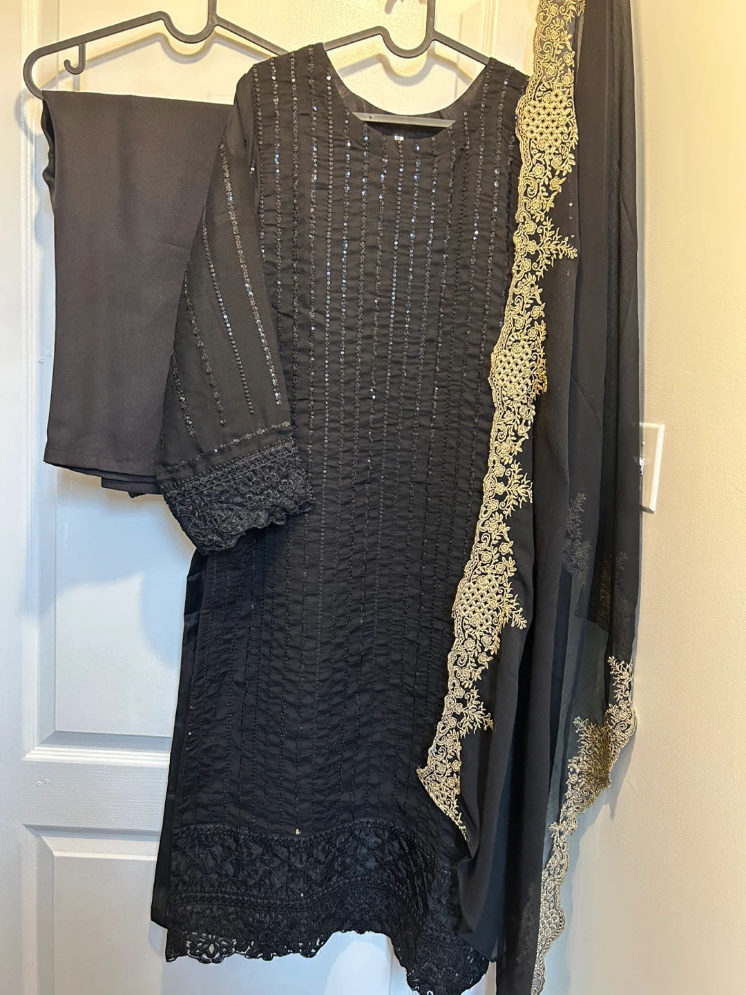 Black Chiffon 3 Pcs Dress - photo 5