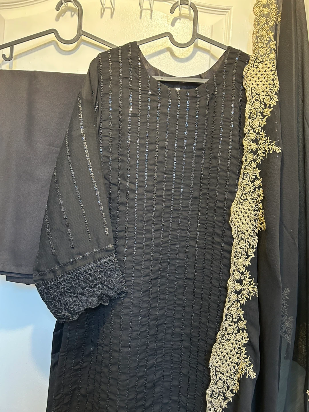 Black Chiffon 3 Pcs Dress - photo 4
