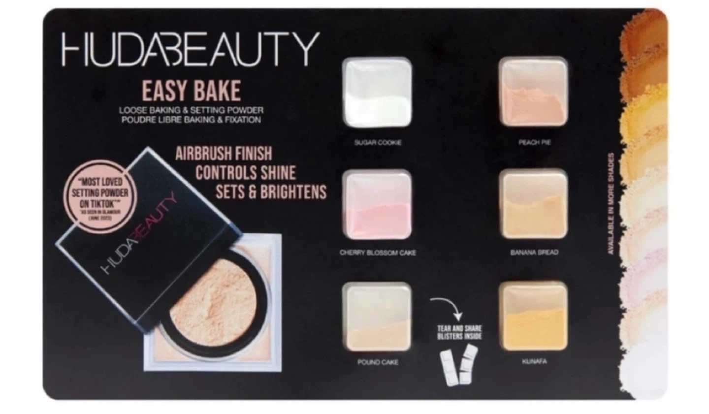 Huda Beauty Easy Bake Loose Baking & Setting Powder tester