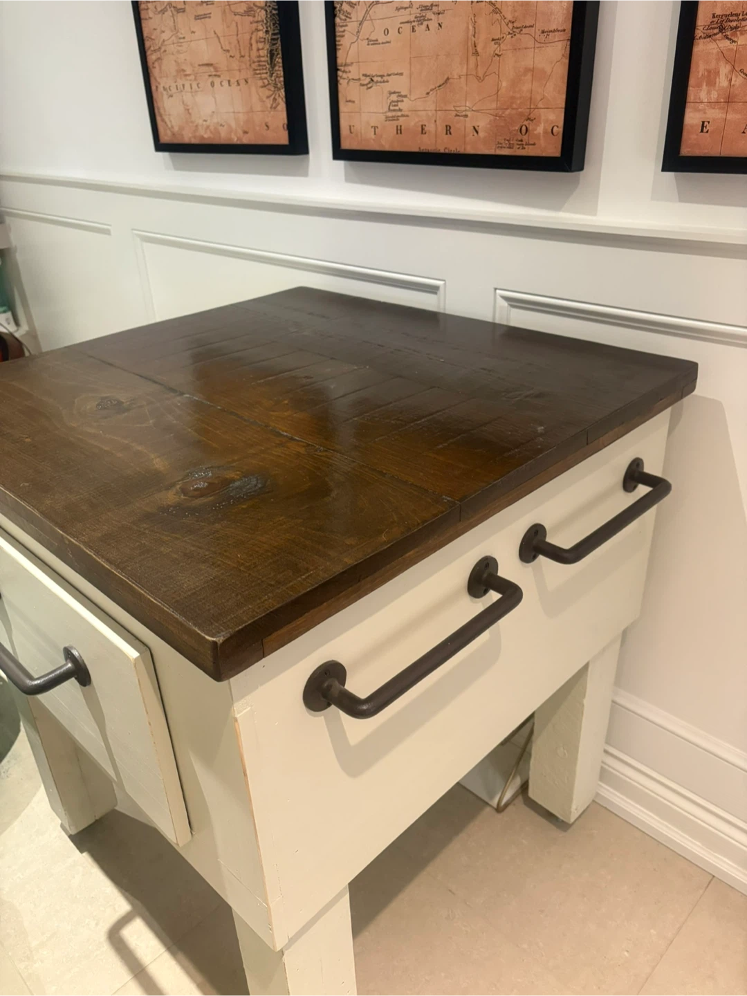 Wooden Top Side Table with Drawer - photo 2