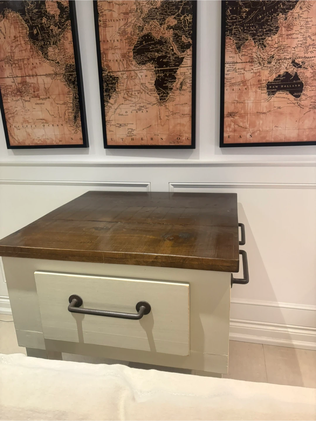 Wooden Top Side Table with Drawer - photo 4
