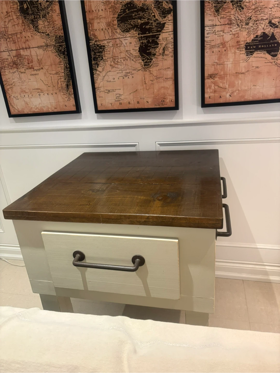 Wooden Top Side Table with Drawer - photo 3