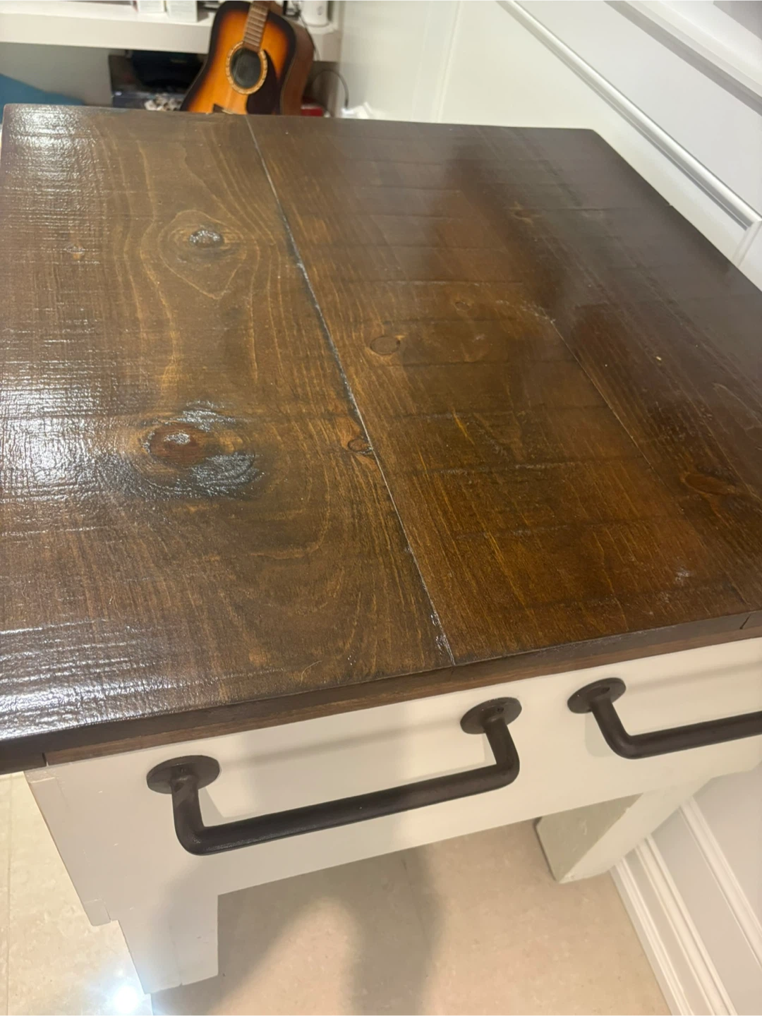 Wooden Top Side Table with Drawer