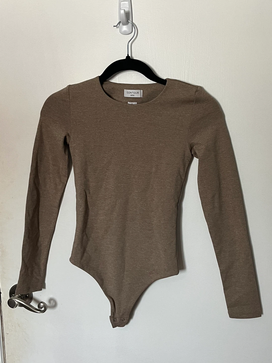 Aritzia Taupe Contour Long Sleeve Bodysuit