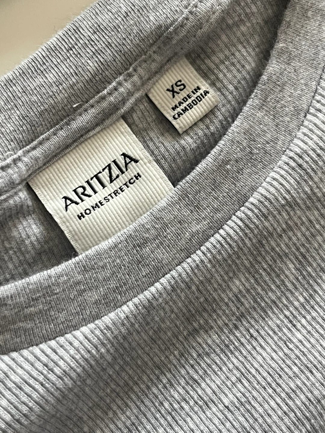 Aritzia Homestretch Grey Ribbed Long Sleeve Top | Women - photo 2