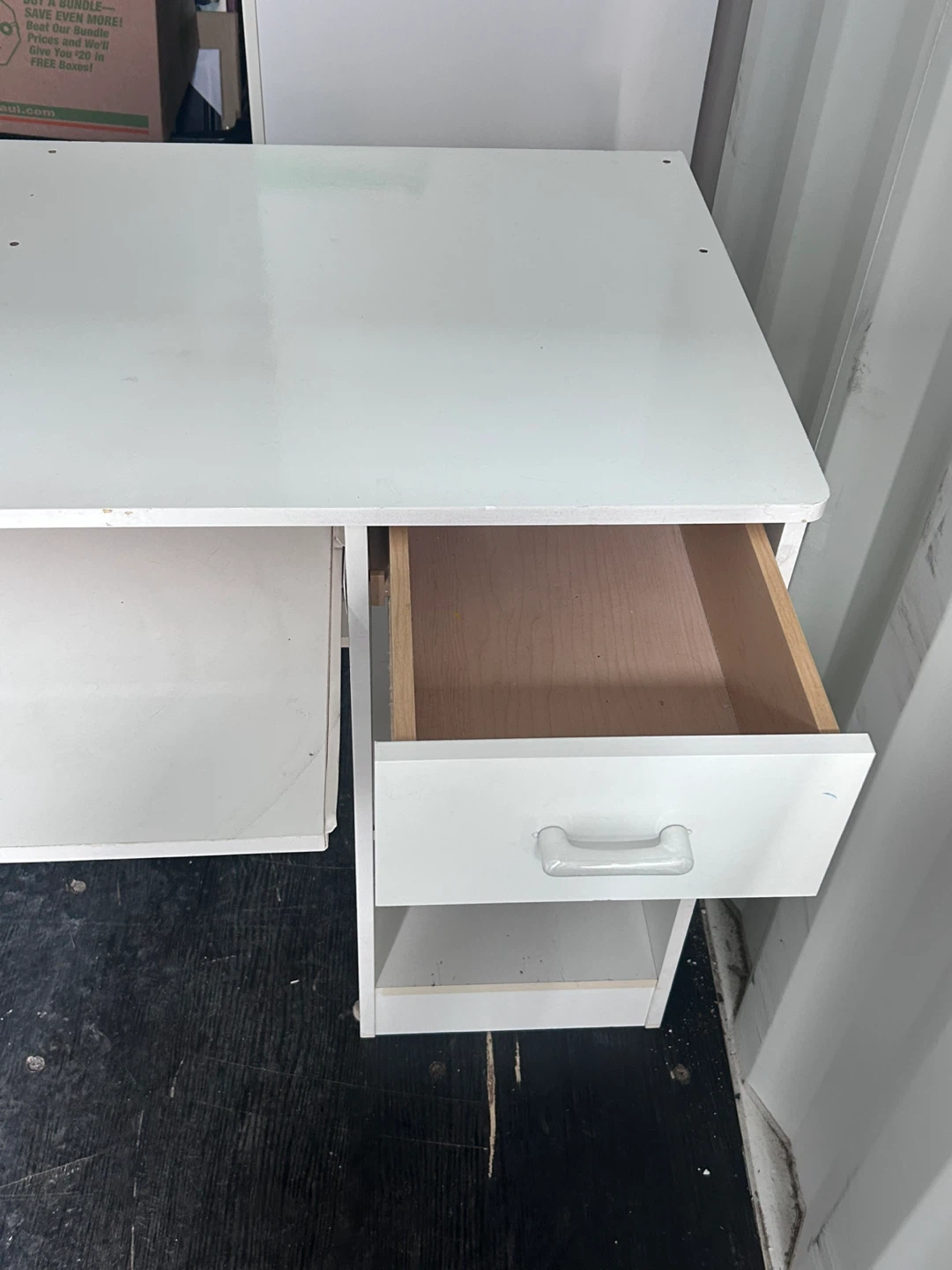 White Desk with Keyboard Tray and Drawer - photo 2