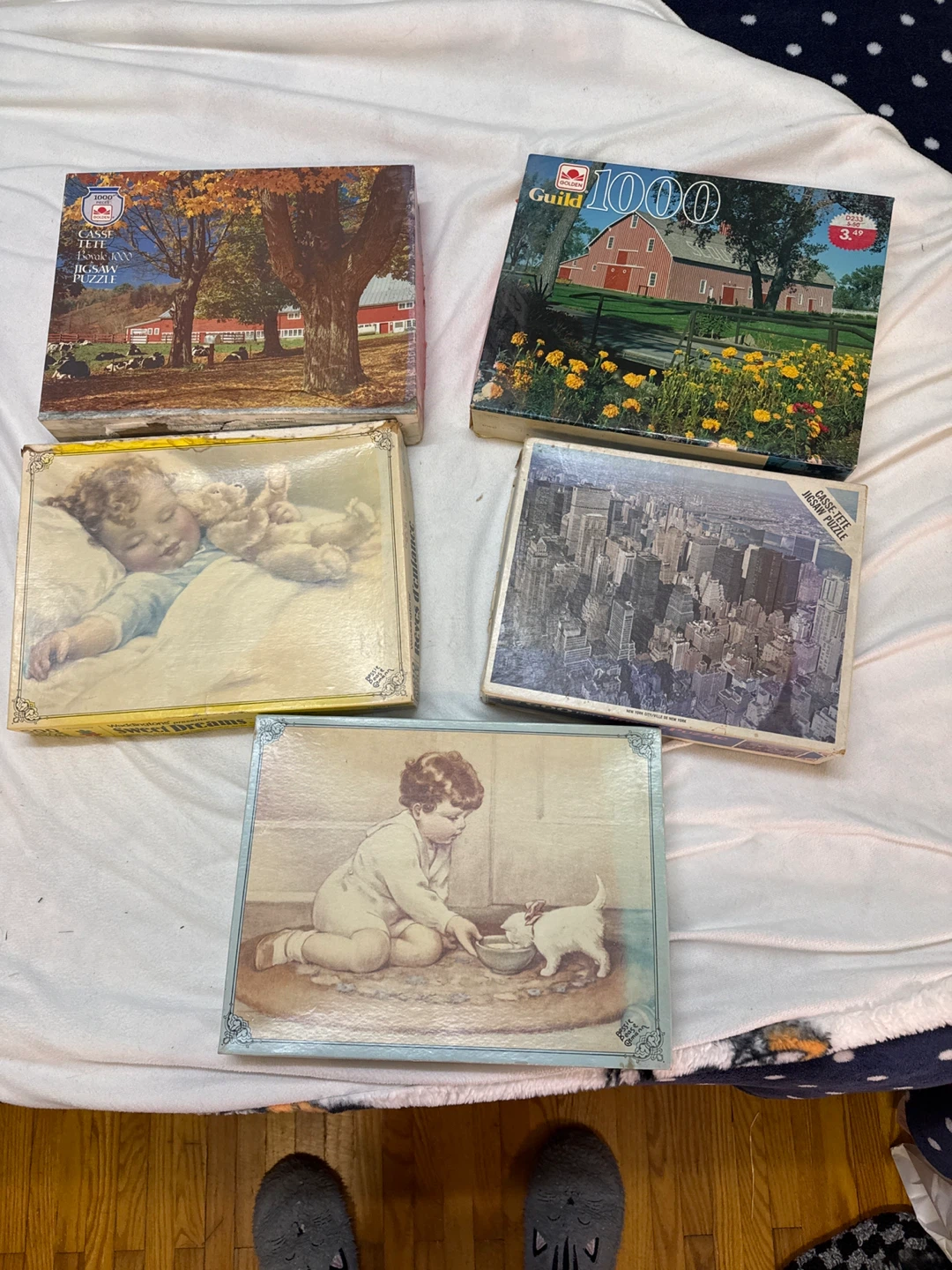 Lot of 4 Jigsaw Puzzles: Golden, Guild, Hallmark