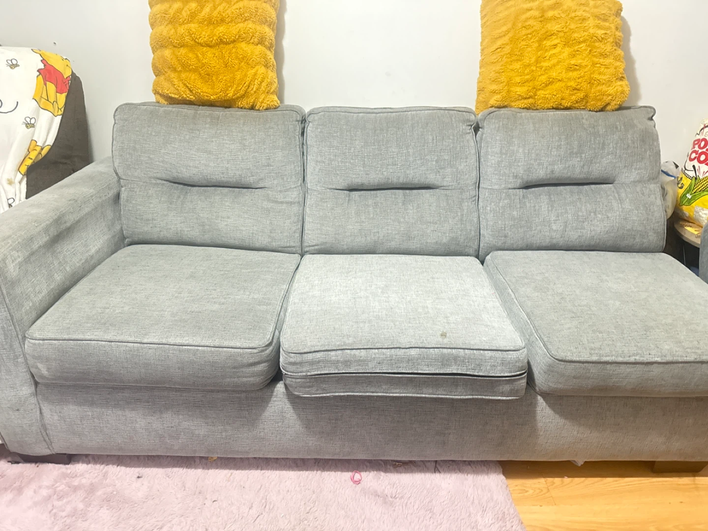 Grey Three-Seater Sofa