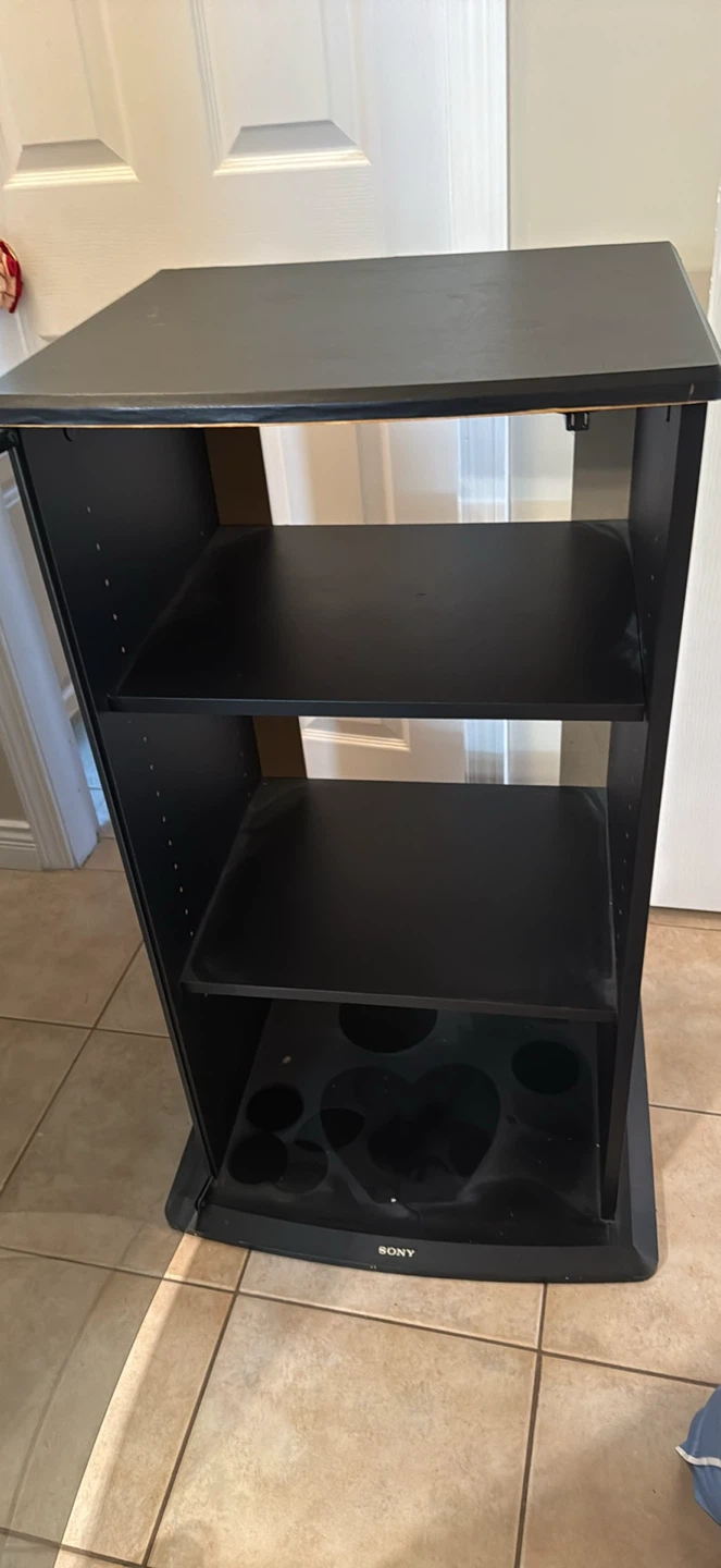 Sony Black Media Stand with Glass Door