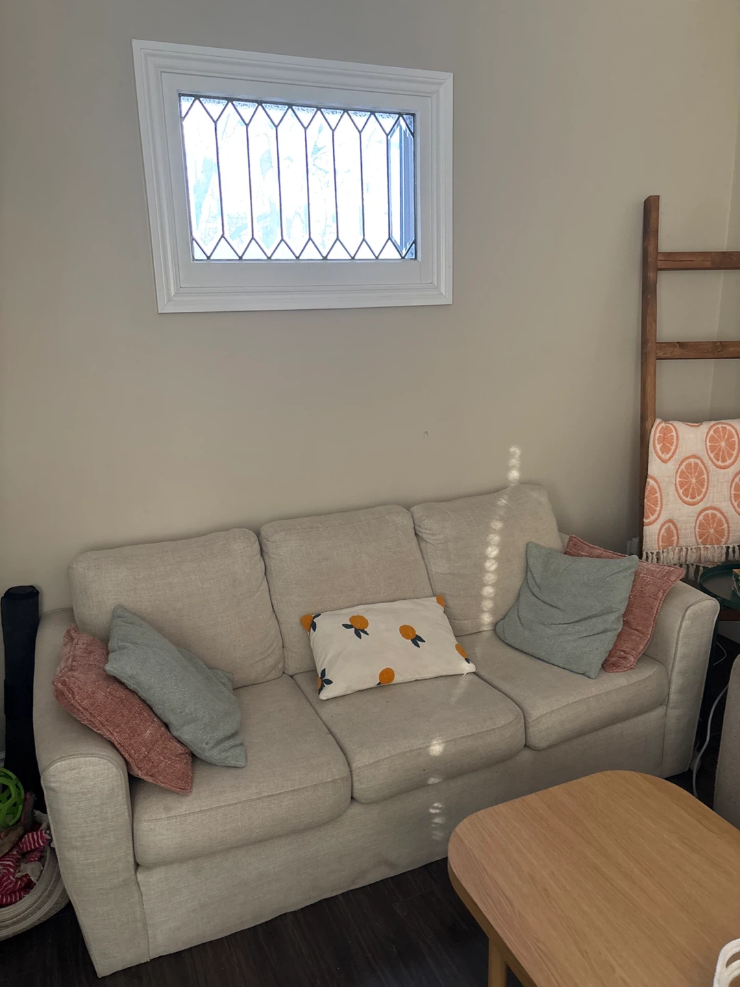 Comfortable Beige Loveseat and Sofa - photo 3