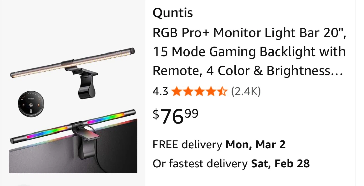 BRAND NEW Monitor Light Bar 20" - photo 5
