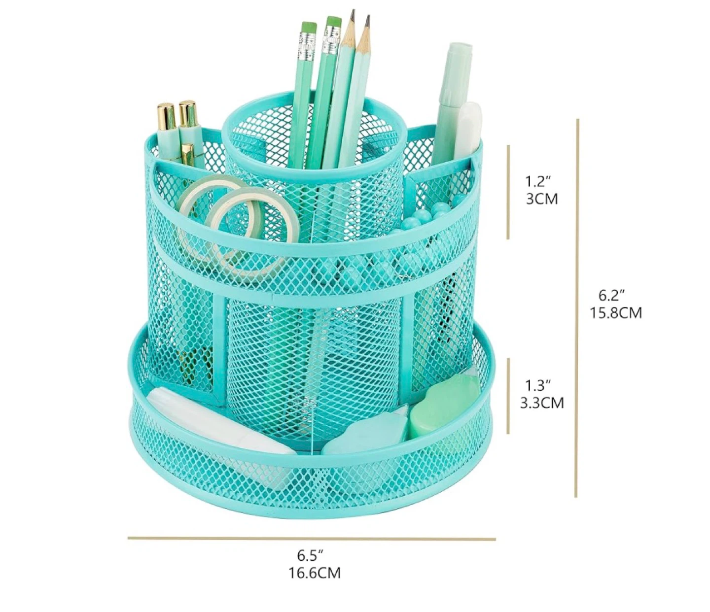 BRAND NEW Rotating Mesh Desk Organizer - Turquoise - photo 4