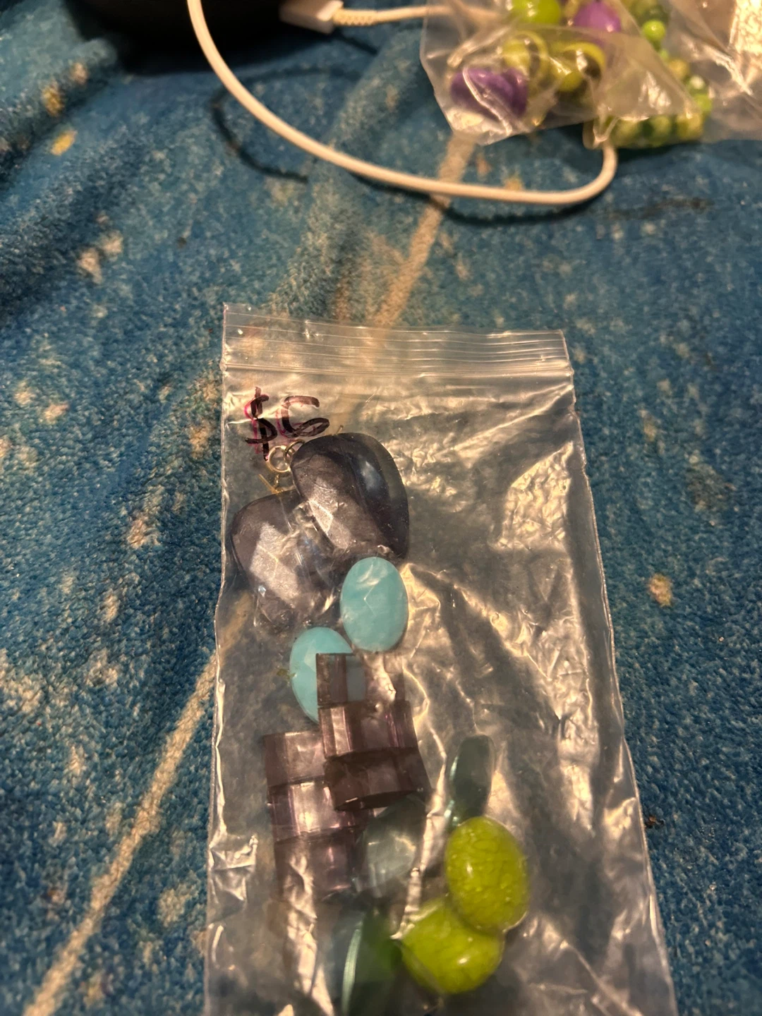 Beaded Bracelets Green and Blue/Purple